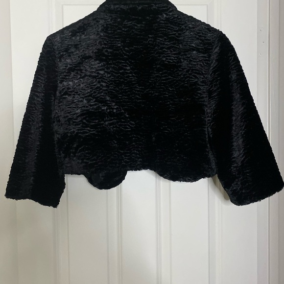 Apostrophe Black Textured Pea Coat - Picture 3 of 4